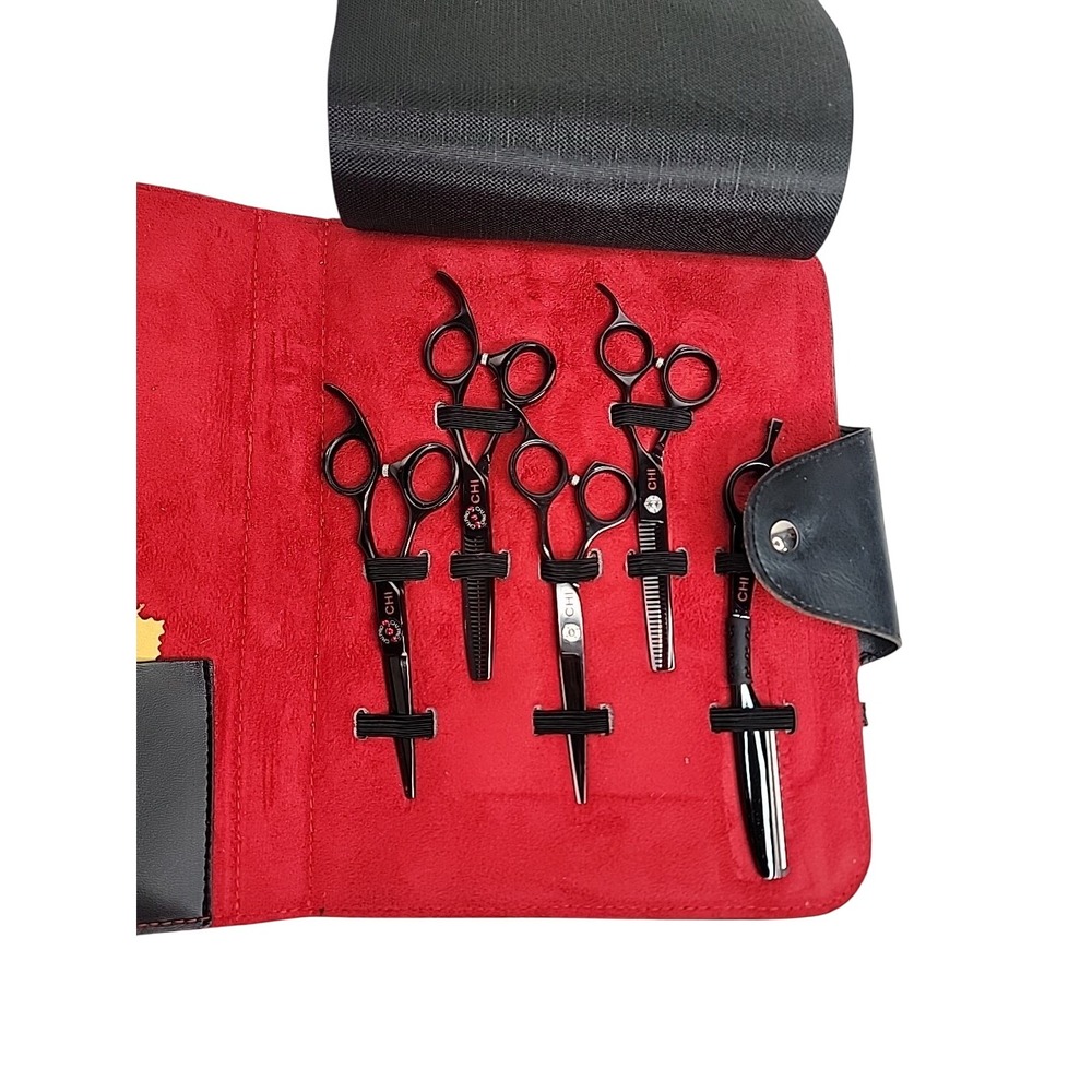 CHI PROFESSIONAL 6 PIECE SHEAR Scissor HAIR SET EUC Used Once